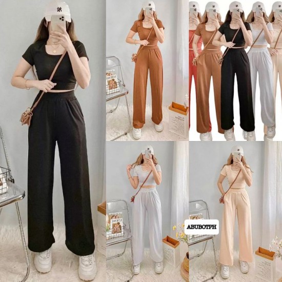 MARIA TERNO Knitted Squareneck Top and Pants Coordinates MARIA TERNO Knitted Squareneck Top and Pants Coordinates