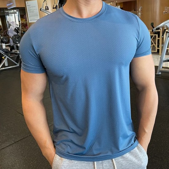 KAMB T-shirts for Men Clothes Gym Breathable Quick Dry Short Sleeve Round neck T-shirt Men Clothing KAMB T-shirts for Men Clothes Gym Breathable Quick Dry Short Sleeve Round neck T-shirt Men Clothing