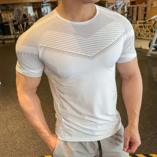 KAMB Short Sleeve T-shirts for Men Quick Dry Breathable Training Sports T Shirt for Men Oversize Men Clothing KAMB Short Sleeve T-shirts for Men Quick Dry Breathable Training Sports T Shirt for Men Oversize Men Clothing