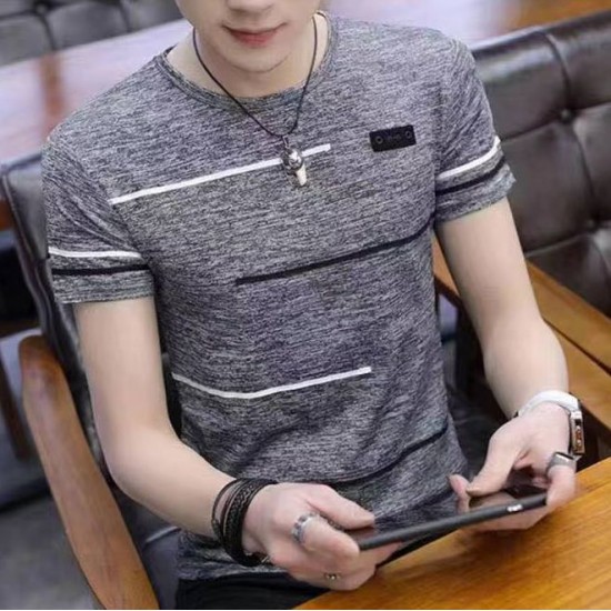Fashion Korean men’s casual T shirt sleeve round neck tops Fashion Korean men’s casual T shirt sleeve round neck tops