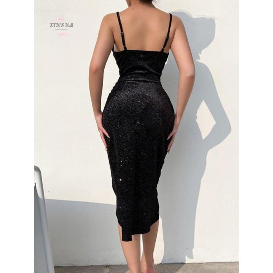 Velvet 2023 Summer Women Bodycon Long Solid Midi Dress Sleeveless Backless Elegant Party Outfits Club Clothes Velvet 2023 Summer Women Bodycon Long Solid Midi Dress Sleeveless Backless Elegant Party Outfits Club Clothes