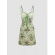Cider Kpop Jacquard Floral Knotted Mini Dress Cider Kpop Jacquard Floral Knotted Mini Dress